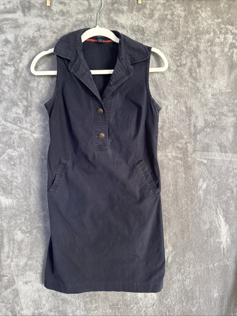 Lands' End Women's Sleeveless Button Up Shirt Dress Blue Size 2P